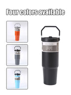 30OZ Portable Car Cup Stainless Steel Thermos Cup with Straw Travel Sports Water Bottle With Handle Cover Coffee Vacuum Flask
