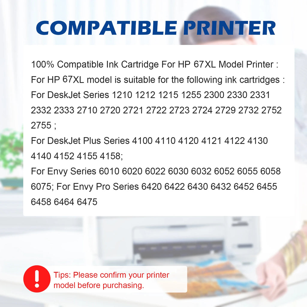 ShinColor Compatible 67XL Ink Cartridges for HP67XL for HP Deskjet 2700 Ink Cartridge for Envy Series 4200 6020 6030 6400 6430