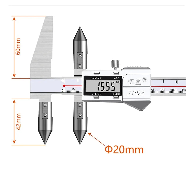 Edge-Center Distance, Center Distance, Digital Caliper, Cone Probe Hole Distance, Centerline Caliper, Edge-To-Hole Measurement
