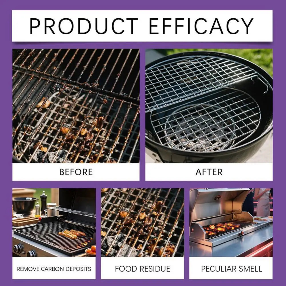 JAKEHOE 120ml Barbecue Rack Cleaner Powerful Cleaning Stubborn Grease Removes Carbon Deposits Safe Formula No Damage for Grill