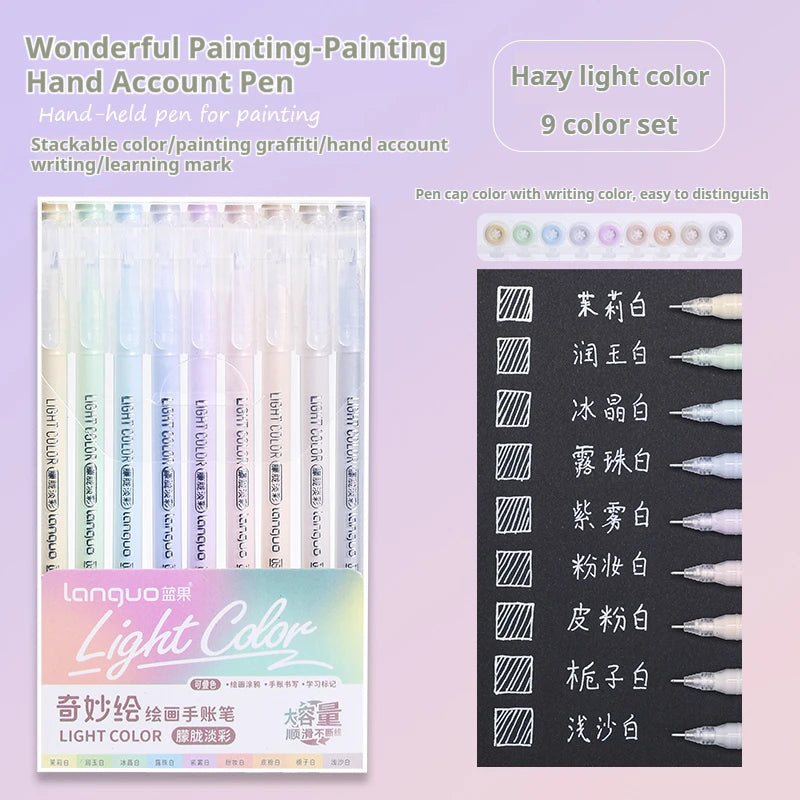 105Color Hand Account Gel Pen Languo Morandi Retro Pen Large-Capacity Color Handbook Pen For Student Painting Graffiti Writting