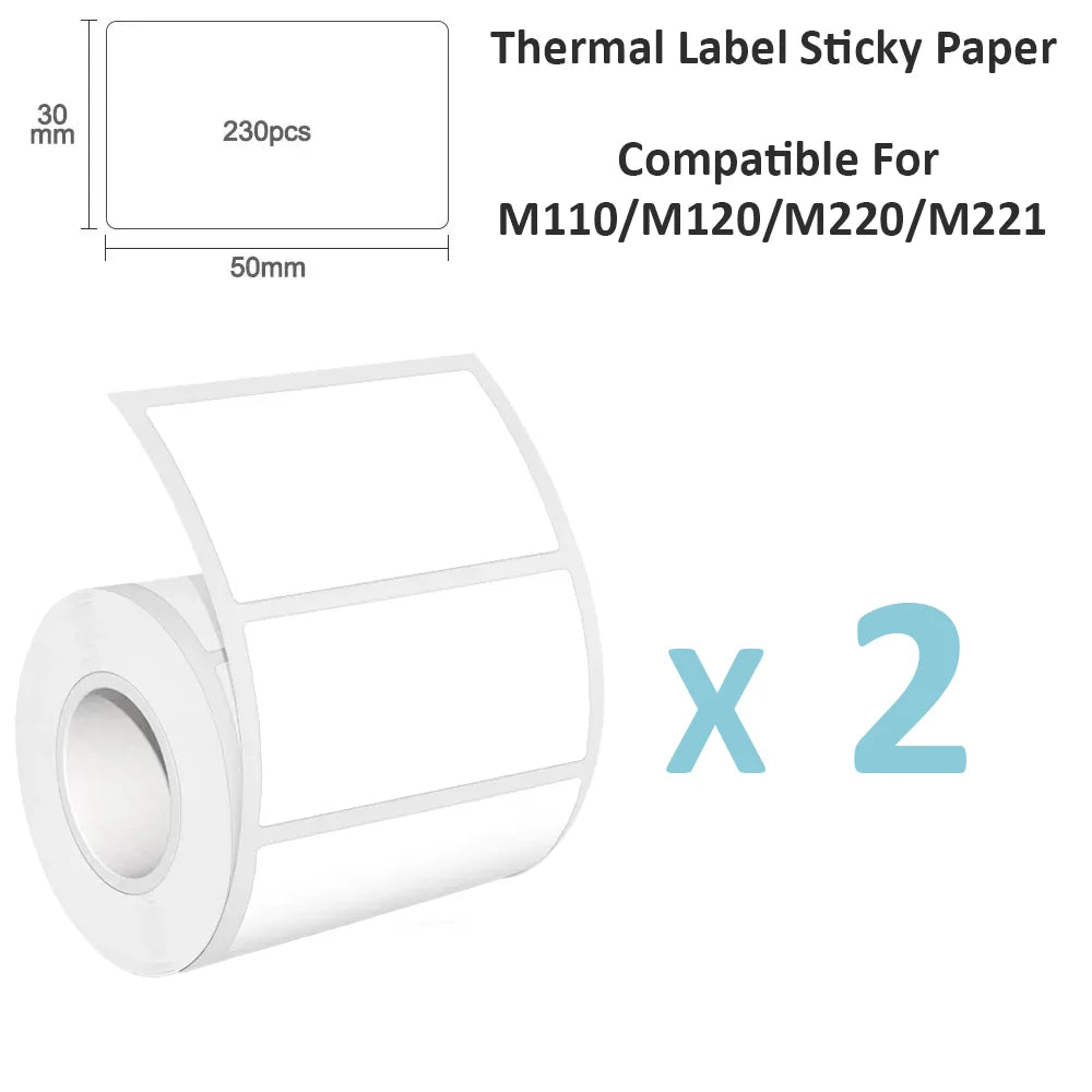 50x30mm Waterproof Fade Resistant Thermal Labels for M110 Printer, Self-Adhesive Stickers for Address, Shipping & Retail Shelf