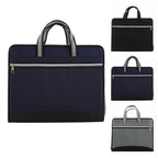 Versatile Canvas A4 Documents File Bag Large Capacity Double Zipper Accordion Folder 12-Layer Business Briefcase