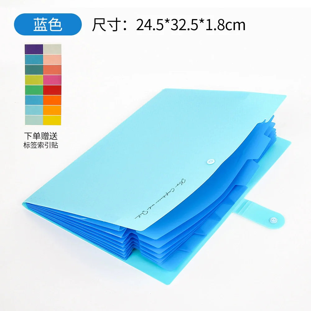 Accordion File Organizer 8 Pockets Expanding File Folder with Labels A4 Letter Document Paper Organizer for School Office