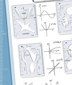 Mathematical Rulers Set Multi-function Geometry Drawing Ruler Transparent Rotatable Scale Ruler for Drafting School Supplies