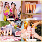 15/25/50pcs 150ml Disposable Champagne Glasses Cocktail Glasses Plastic Tall Glasses Martini Glasses for Weddings Party