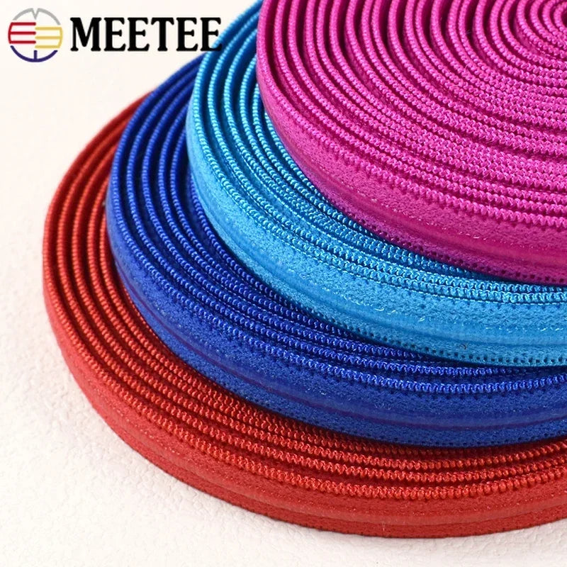 5/10/20M Non-slip Elastic Band 10mm Stretch Silicone Rubber Bands for Bra Underwear Strap Belt Tapes Sewing Trimming Accessory