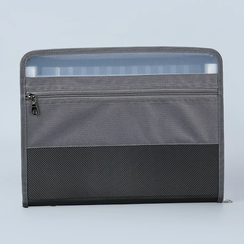 Accordion File Organizer with Safe Zipper, 13 Pocket Expanding File Folder with Front Pencil Pouch,  School Office Supplies