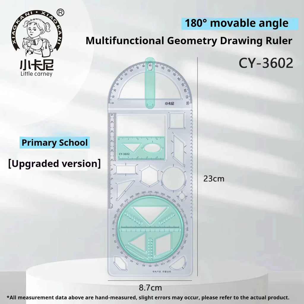 Mathematical Rulers Set Multi-function Geometry Drawing Ruler Transparent Rotatable Scale Ruler for Drafting School Supplies