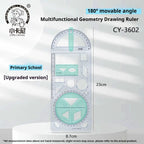 Mathematical Rulers Set Multi-function Geometry Drawing Ruler Transparent Rotatable Scale Ruler for Drafting School Supplies