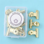 8pcs in Box Pink Metal Paper Clip Small Foldback Metal Binder Clips Purple Grip Clamps Document Office School Stationery Clip