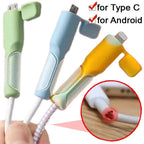 Soft Silicone Cable Winder Protectors for Dual USB C Android Charging Cable Saver Cord Organizer Wire Anti Break Protection