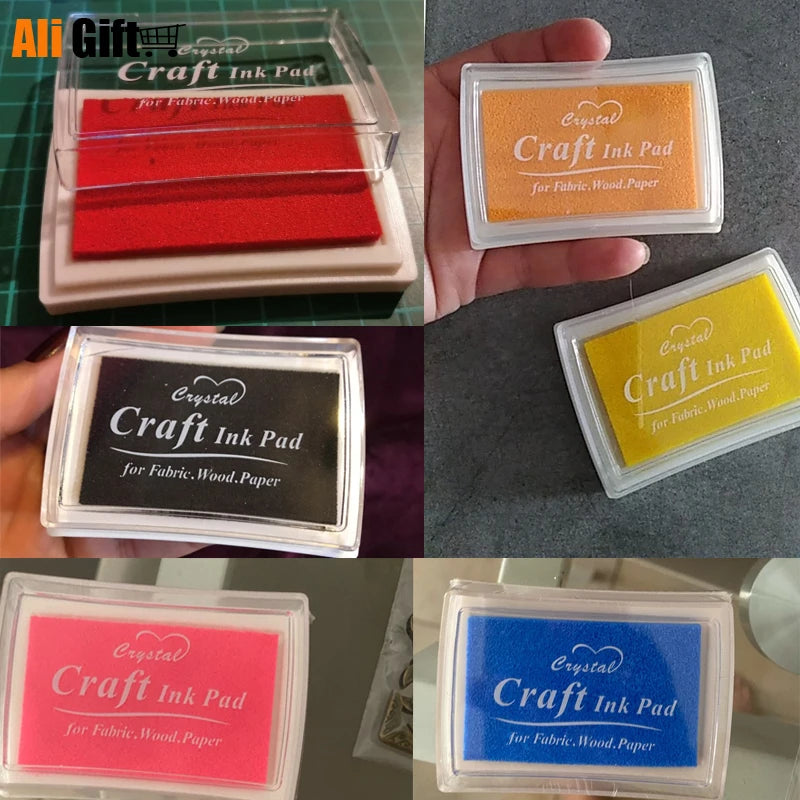1pc 15 Colors Big Ink Pad Stamp Planner Scrapbooking Silicone Stamps Inkpad Diy Diary Greeting Card Making Supplies Inpad