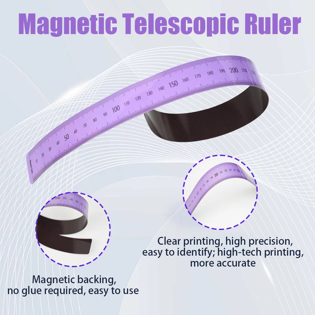 Magnetic Ruler Tape, 15.74 Inch Flexible Magnetic Measuring Tape with Inches & Centimeters for Classroom Whiteboard