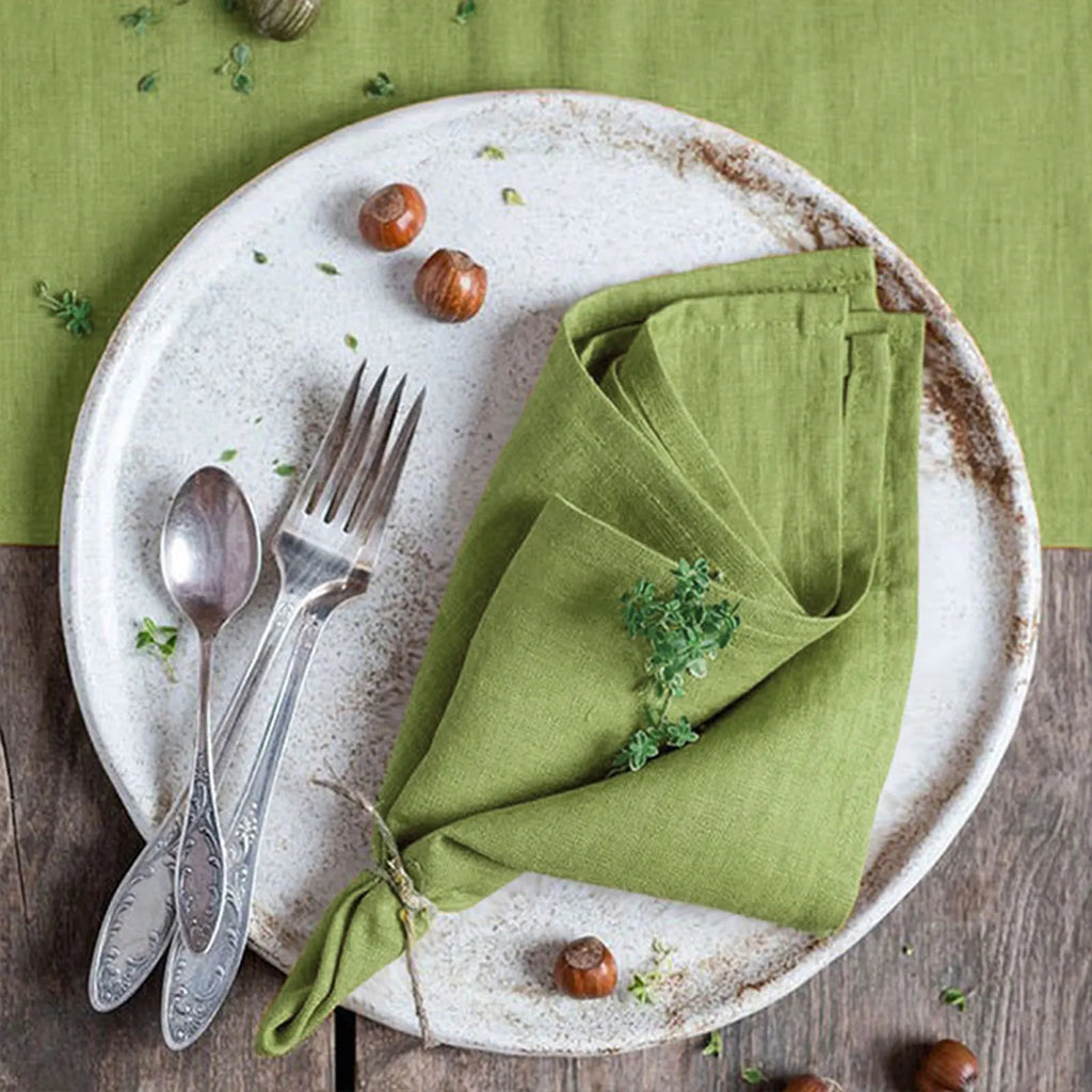 6/12PCS 40x40cm Cotton Linen Cloth Napkins Thickened Durable Placemat Reusable for Kitchen Dining Wedding Decoration
