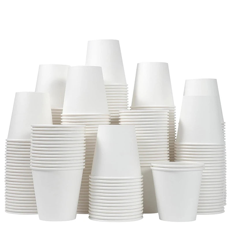 50/100PCS White Disposable Paper Cups Small Durable Bathroom Mouthwash Cups Suitable for Supermarket Tasting Beverage Containers