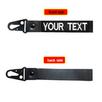 Personalized Keyrings Name Embroidered Keychain Wrist Strap Car Key Tag Custom
