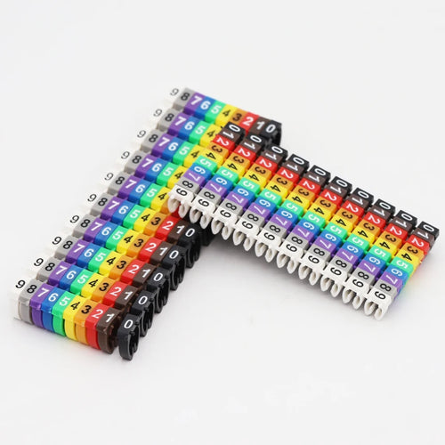 0.3-10mm2 Arabic Numerals 0-9 0123456789 Number Network Cable Wire C Type Clip Marker Tag Label Cord Marking Stuck Cord Sleeve