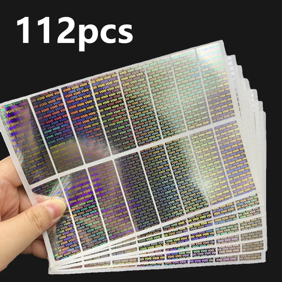 112pcs/240pcs Holographic Labels Tamper Evident Sealing Void Security Stickers for Gift Box Shipping Box Commercial Package