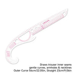 Flexible Clear Metric French Curve Ruler Multipurpose Tailoring Template For Dressmaking Pattern Drafting DIY Sewing Projects