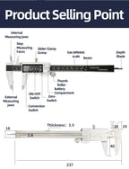 Vernier Caliper Professional Pachymeter Carpentry Tools Measuring Tool Micrometer Ruler Stainless Steel Pachometer Dial Calipers