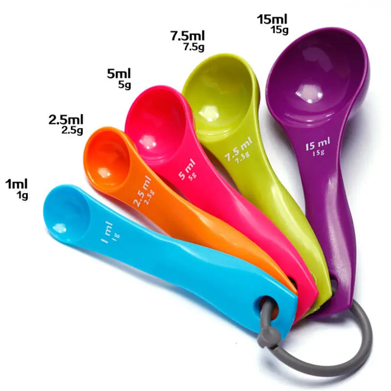 5Pcs Salt Oil Spoon Lovely Kitchen Colourworks Measuring Spoons Cup Baking Utensil Set Kit