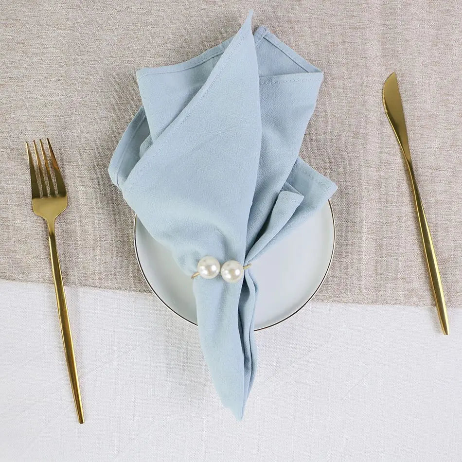 4PC 30X45CM Wedding Cloth Napkins Sage Green Cotton Fabric  Dinner Kitchen Tea Towels Table Design Mat Christmas Decoration
