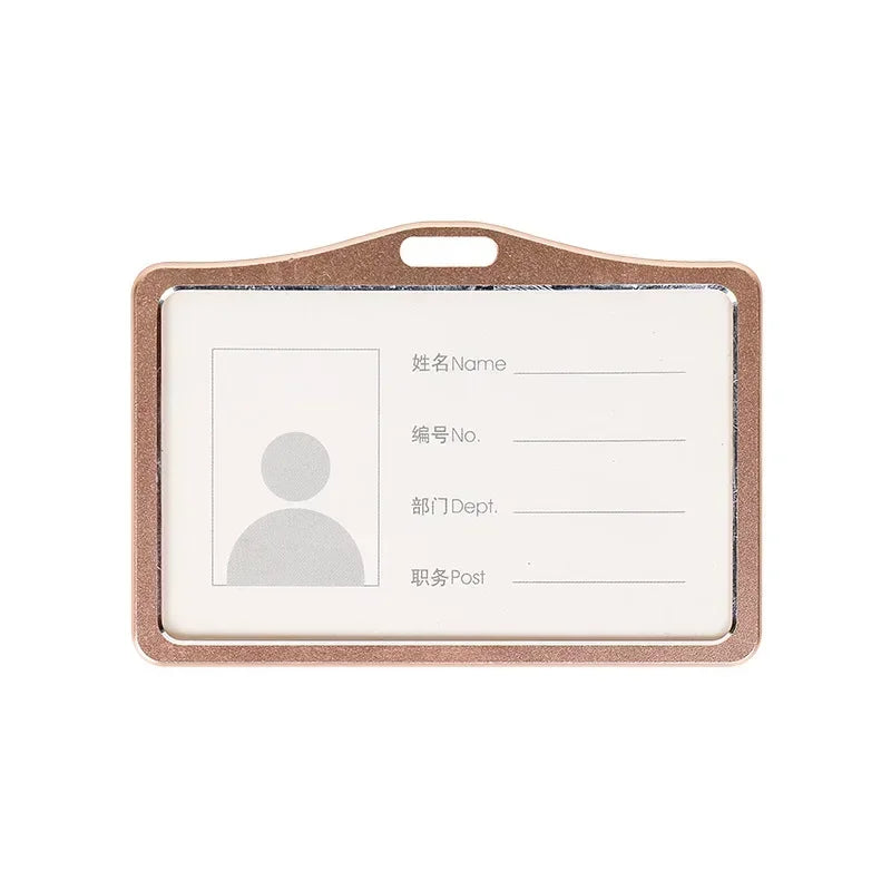 1 Pcs Aluminum Alloy Card Cover Case Bank Business Work Card Holder with ABS Retractable Badge Reel Credit ID Card Badge Bag