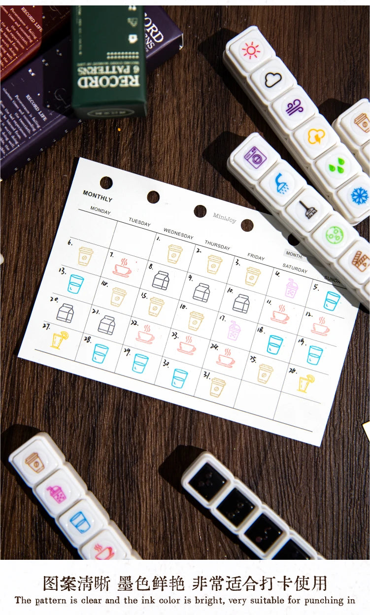 TIANZI 6 Pcs Cartoon Color Teacher Seals Commendation Award Seal Evaluation Stamp Stationery Scrapbook Supplies for Classroom