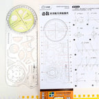Rotary Multi-function Geometric Drawing Ruler Protractor Learning Measuring Tool Creative Stationery Gift School Office Supplies