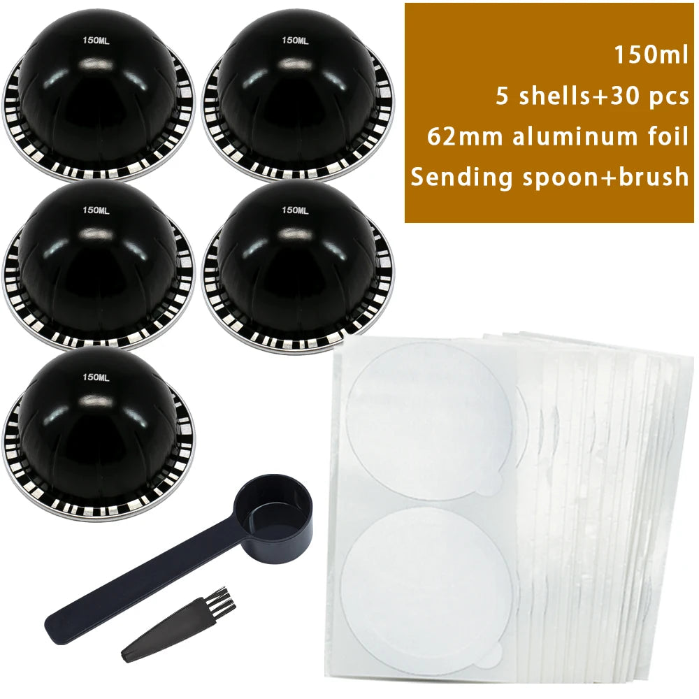 Reusable Aluminum Coffee Capsules Compatible with Nespresso Vertuo Machine - Durable Coffee Pod Shells for Espresso Lovers