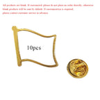 10pcs Blank Flag Shape Metal Lapel Pin Sublimation Badge Customizable Metal Flag Pin Blank for DIY Name Logo Emblem Making