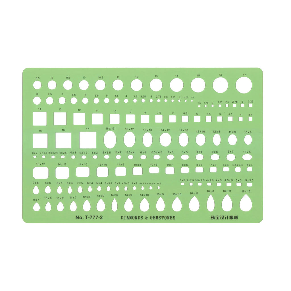 Jewelry Design Template Diamond Gemstone Drafting Ruler Kit Formwork Rulers Professional Designer Tools Supplies T-777-1 T-777-2
