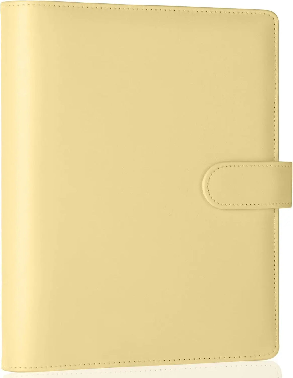 New A5 PU Leather Binder Cover with Magnetic Buckle Closure, 6 Ring Personal Notebook for Organizing Planner, Photo Card Sleeves