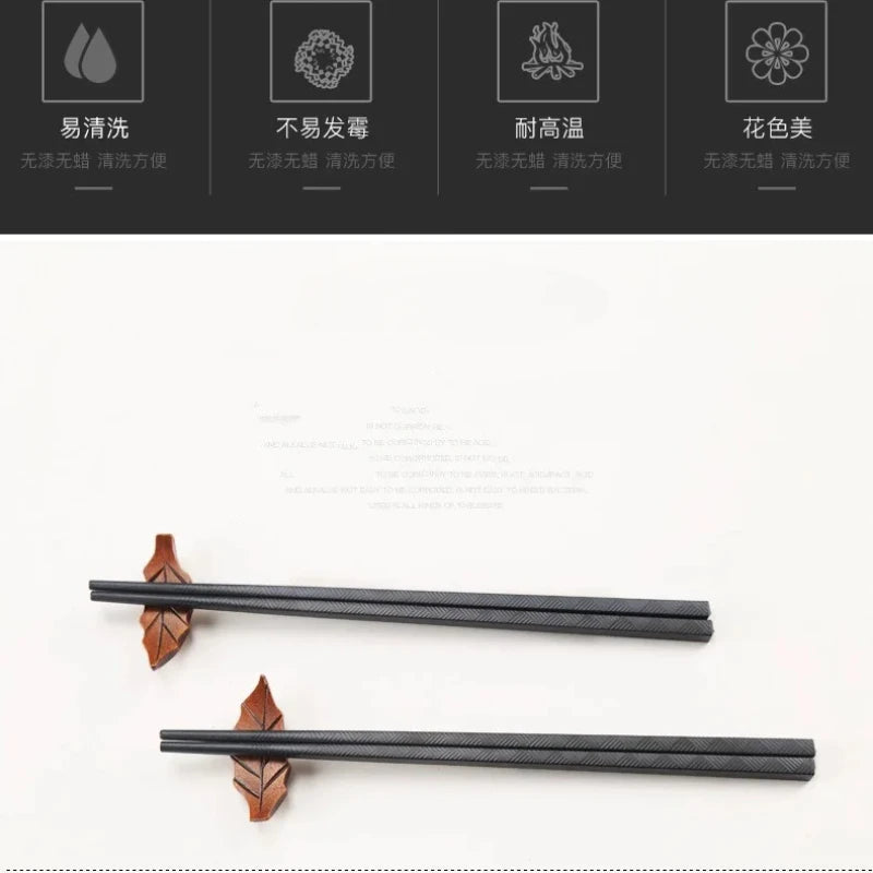 New Reusable Black Chinese Chopsticks Food Sushi Sticks Safe Plastic Food Grade High Temperature Sterilizable Chopsticks