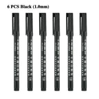 6 Pcs Erasable Whiteboard Pen 0.5/1.0mm Fine Point Black/Blue/Red Ink Blackboard Marker School Office Art Writing Stationery
