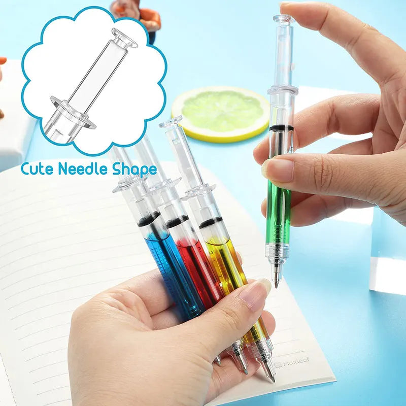 8Pcs Novelty Syringe Ballpoint Pens Cute Stationery Nurse Pen Ballpoint Pen 0.5mm Ballpen