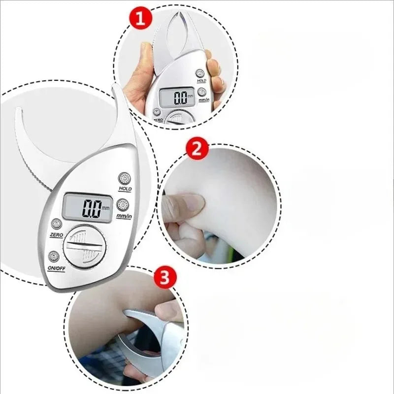 Digital Body Fat Caliper - Skinfold Measurement Tool for Accurate Body Fat Testing
