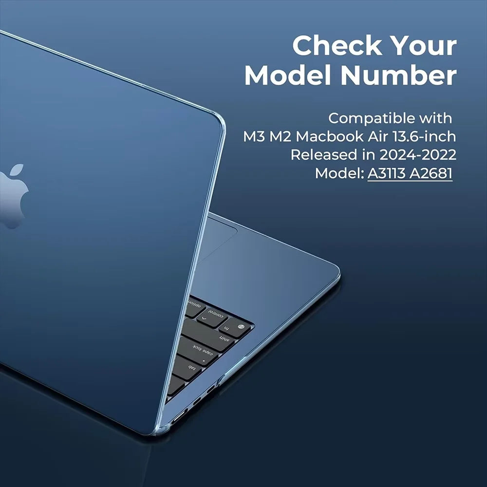 For MacBook Air Case 13 Inch M5 M4 M3M2 2026-2022 A3449 A3240 A3113 A2681 Compatible with Laptop Case 13.6 Inch Ultra-thin Matte