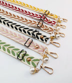 Adjustable Crossbody Long Mobile Phone Lanyard Wide Cloth Neckband Strap Rope Women's Pearl Hanging Ornaments Anti-Lost Lanyard