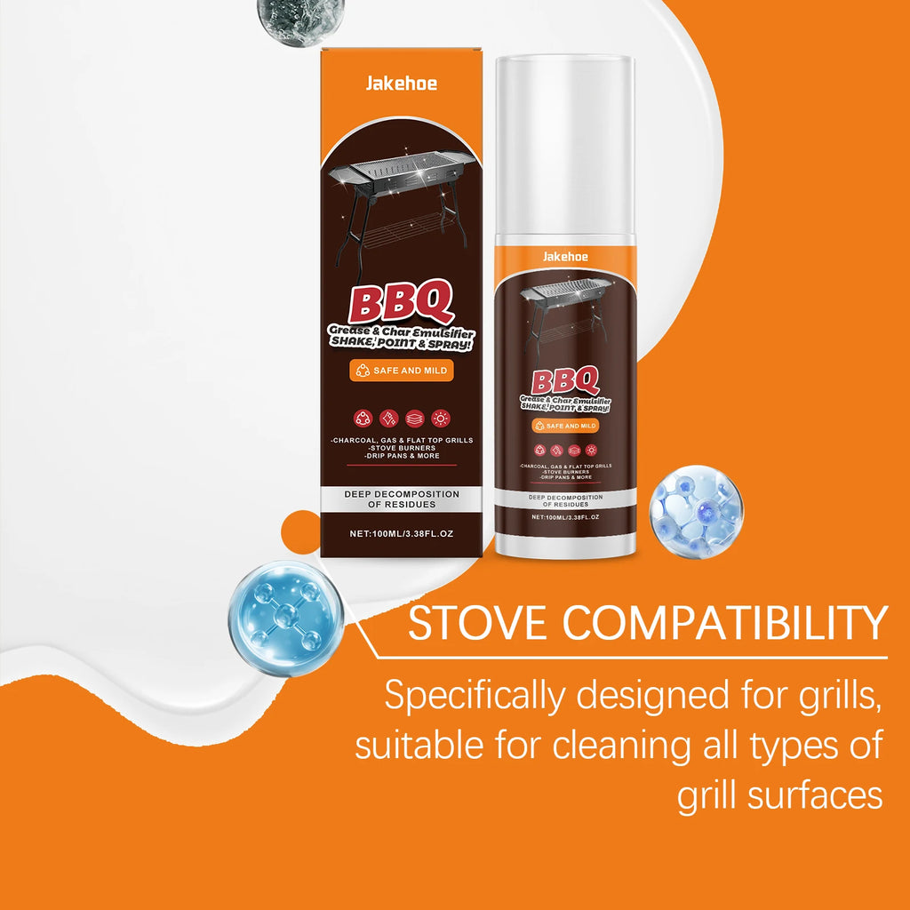 BBQ Grill Cleaner Spray Grease & Char Remover Spray for Grill Oven Pan Heavy Duty Degreaser for Outdoor & Kitchen Cleaning