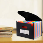 12/24Pockets Expanding File Folder A4 Size Filing Folder Organizer Large Capacity Portable Accordian File Box For Classroom Offi
