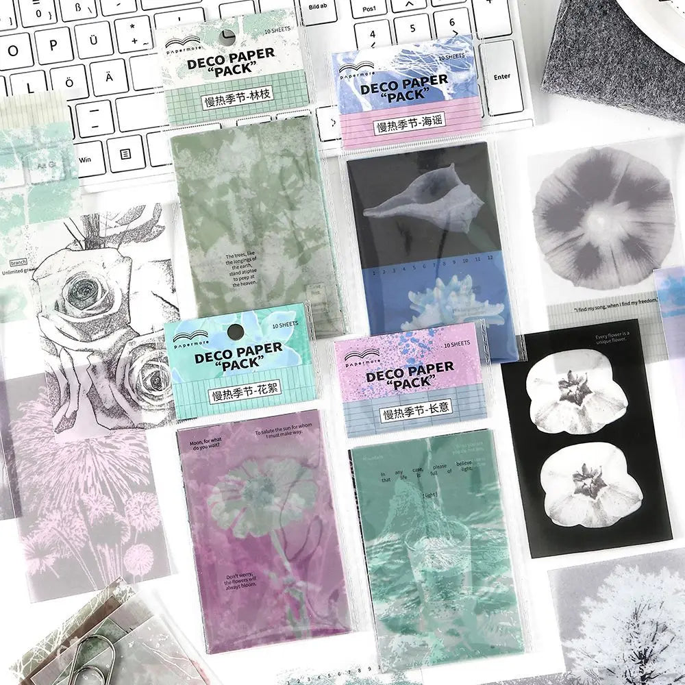 10pcs/lot Memo Pads Material Paper  slow start to the season Collection Journal Scrapbooking paper  Background Decoration Paper