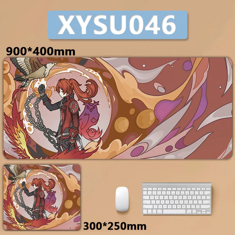 Anime Game Furina Neuvillette Mavuika Wanderer Raiden Columbina XXL Large Genshin Impact Mouse Pad Keyboard Desk Mat Mousepad