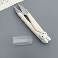 New Cute Miffy Bunny Sweet Creative Cartoon Pattern Simple Fashion Small Portable Plastic Scissors for Students Doing Crafts