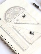 4Pcs/set Plastic Transparent Ruler Protractor Triangle Ruler Measure Draw School Office Supplies Scale Ruler Stationery