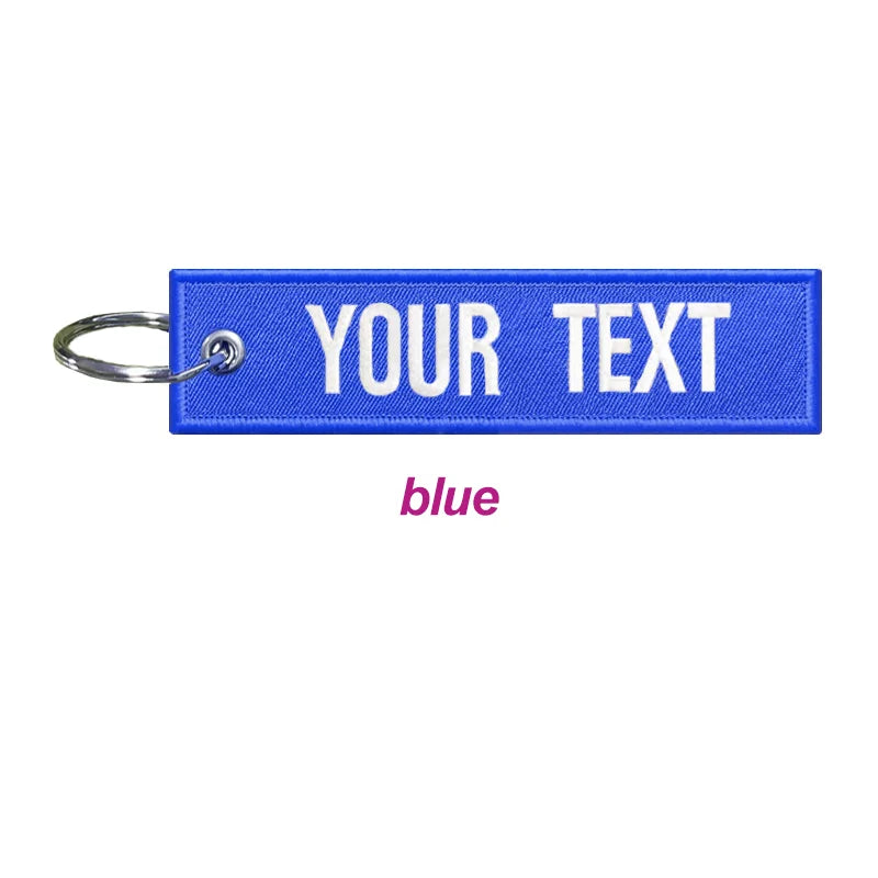 Customized Key Chain Tag Motorcycle Outboard Double Sided Embroidered Keychain