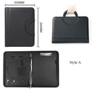 A4 Portable File Folder with Calculator Binder Organizer Manager Office Document Pad Briefcase PU Leather Padfolio Bag Customize