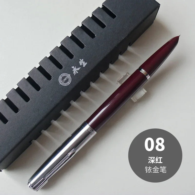 NEW Wingsung 601 Press Piston Fountain Pen Iridium EF/F Nib Steel Cap Vacumatic Resin Ink Pen School Stationery Office Supplies