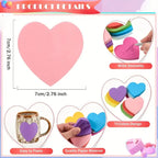 16/32 Pcs Heart Shaped Sticky Notes, 16 Colors 25 Sheets/Book, 400 Shape Sticky Notes, Cute Memo Pad Colorful Sticky Note Book